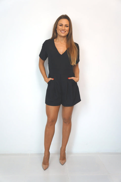The Tasha Playsuit - Midnight Black dubai outfit dress brunch fashion mums