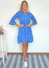 The Tiered Dress - Royal Blue Polka dubai outfit dress brunch fashion mums