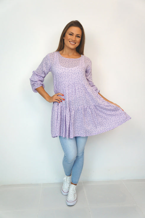 The Tiered Top - Ditsy Lavender... dubai outfit dress brunch fashion mums