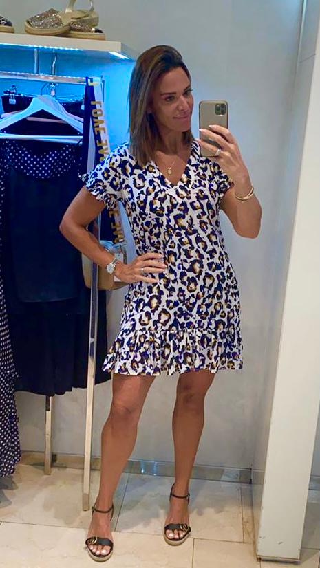 THE-V-FLIRTY-ANYWHERE-DRESS-FITTED-WOMEN-DRESS-COBALT-GOLD-LEOPARD