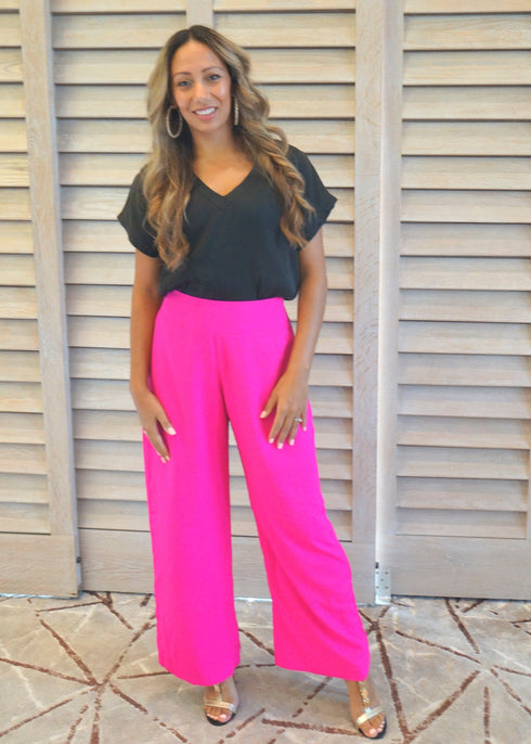 Trousers The Palazzo Trousers - Hot Pink dubai outfit dress brunch fashion mums